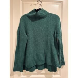 & Other Stories Green Mohair Wool Blend Turtleneck Sweater Size S